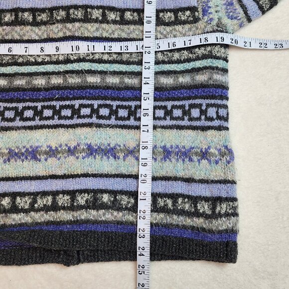 Northern Isles Hand Knit Wool Button Cardigan Sweater Jacket Womens Large - Picture 7 of 7